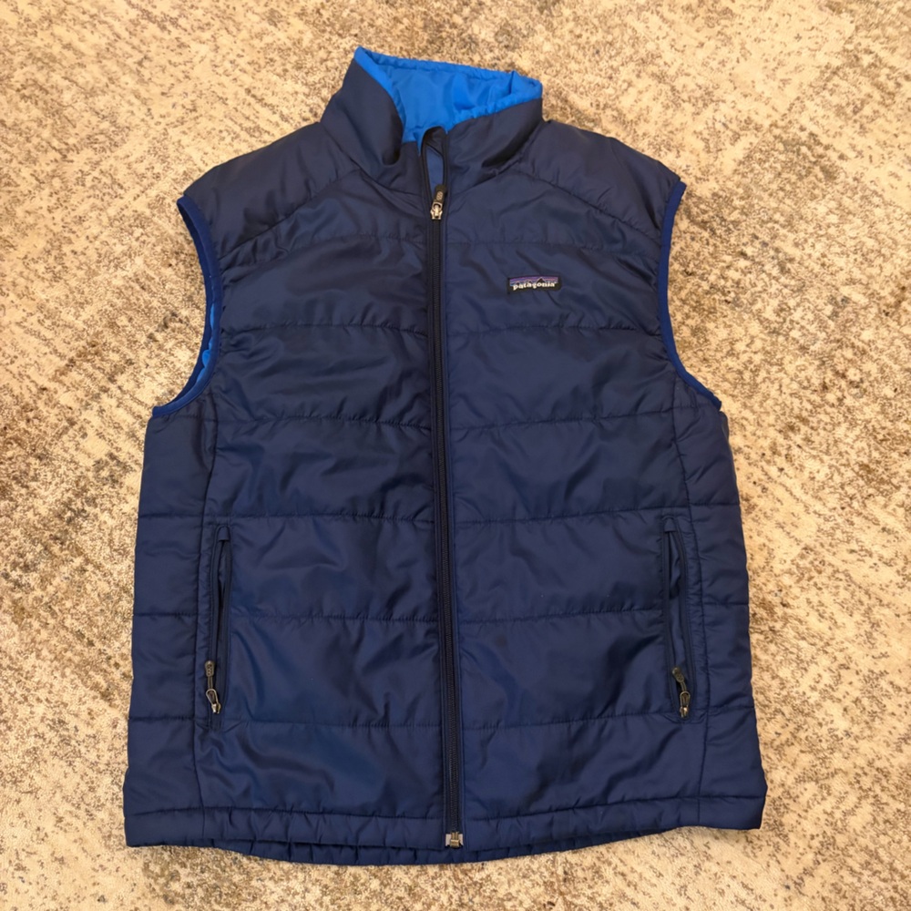 Patagonia Micro Puff Vest Jacket Mens Large Blue 83997 Primaloft Full Zip Hiking